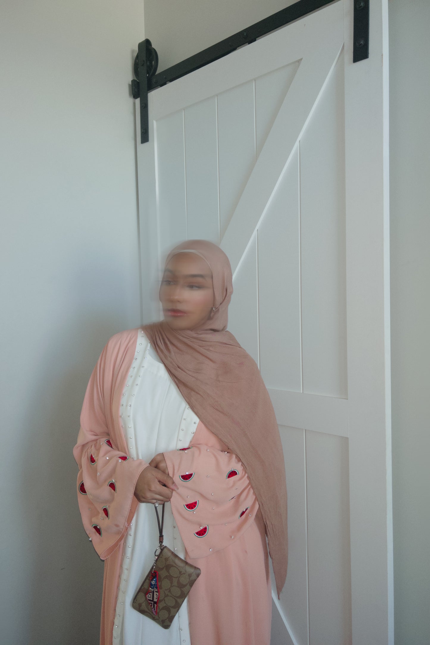 Peach Watermelon Abaya