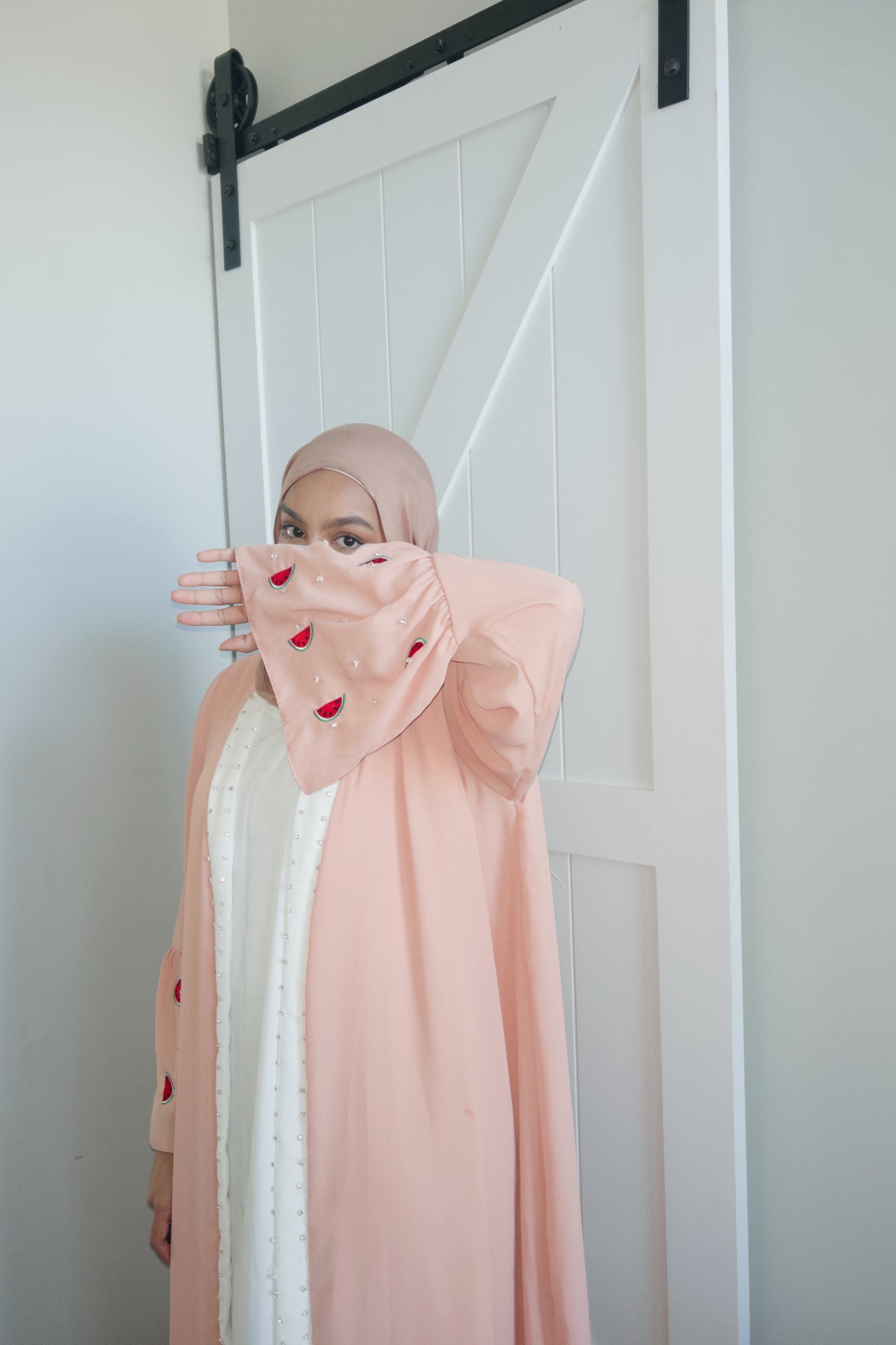 Peach Watermelon Abaya