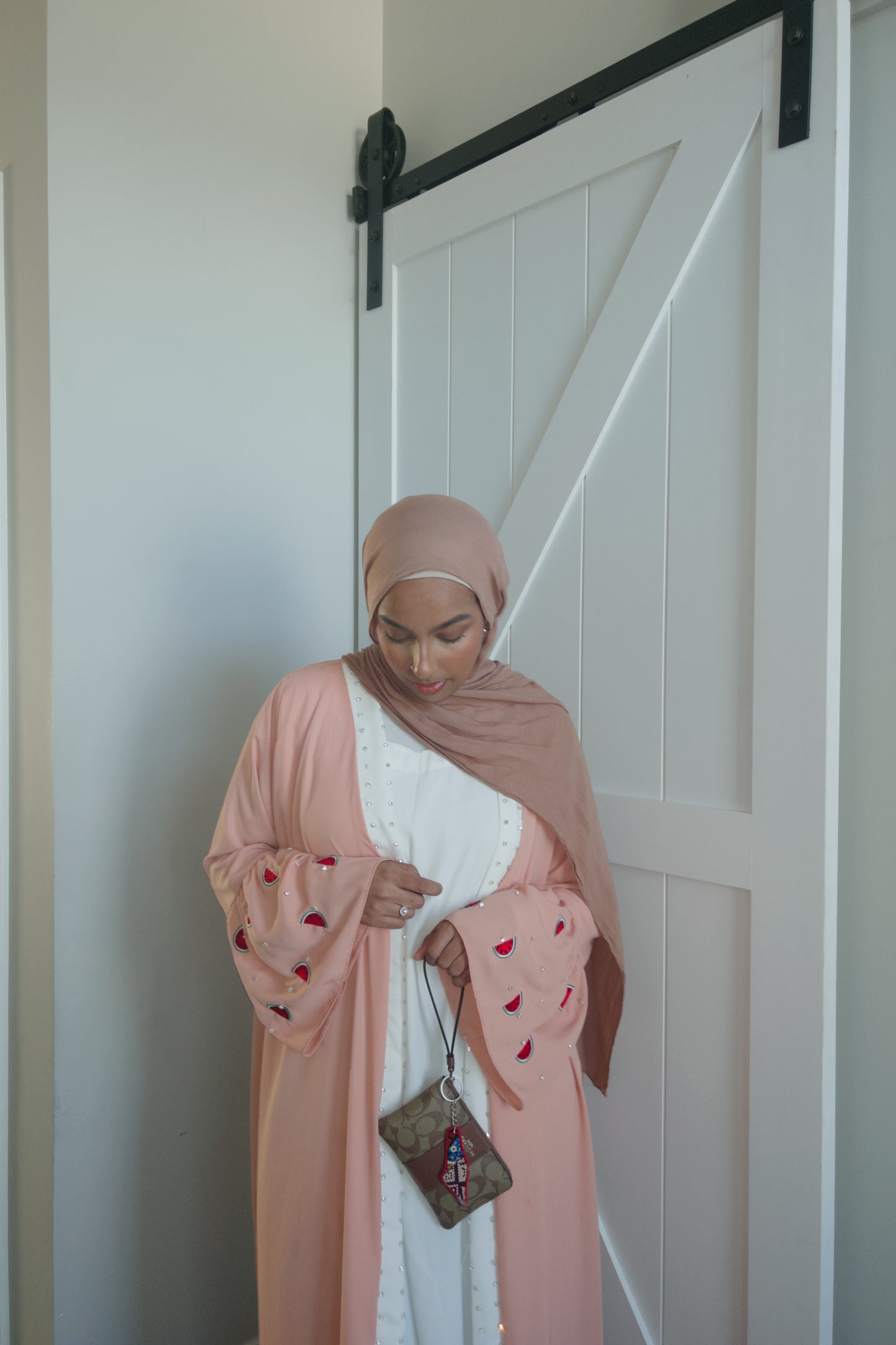 Peach Watermelon Abaya